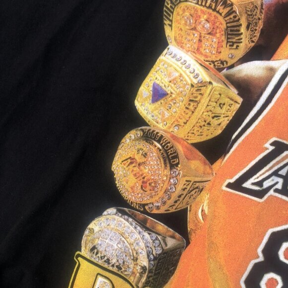 Kobe Bryant FIVE Championship Rings T-Shirt Sz 4XL Gildon Ultra Cotton - Picture 5 of 8